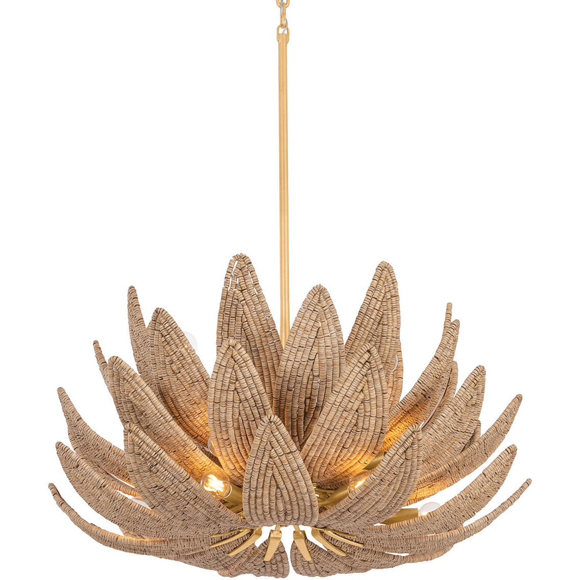 Varanasi 14 Light 30 inch Vintage Gold Leaf Chandelier Ceiling Light
