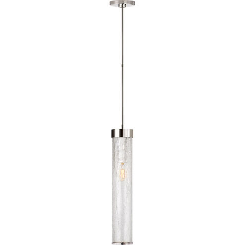 Kelly Wearstler Liaison 1 Light 3.5 inch Polished Nickel Pendant Ceiling Light in Crackle Glass
