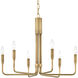 Brigitte 6 Light 25 inch Aged Brass Chandelier Ceiling Light