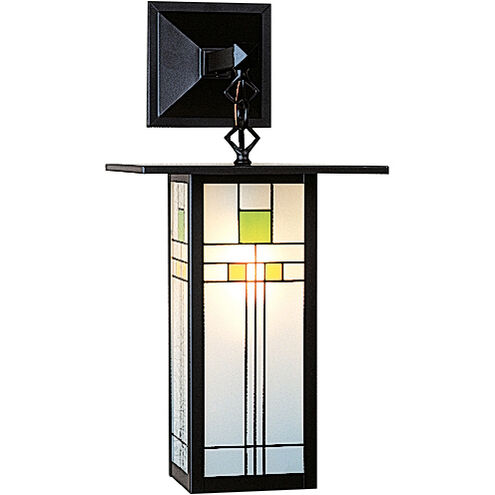 Franklin 1 Light 19.12 inch Satin Black Outdoor Wall Mount in Yellow and Black Silk Screen