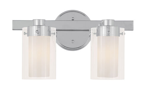Manhattan 2 Light 15 inch Polished Chrome Bath Vanity Wall Light