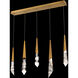 Beyond Solitude LED 5.5 inch Aged Brass Multi-Light Pendant Ceiling Light, Linear Canopy