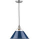 Yep Orwell 1 Light 14 inch Pewter Pendant Ceiling Light in Navy, Large