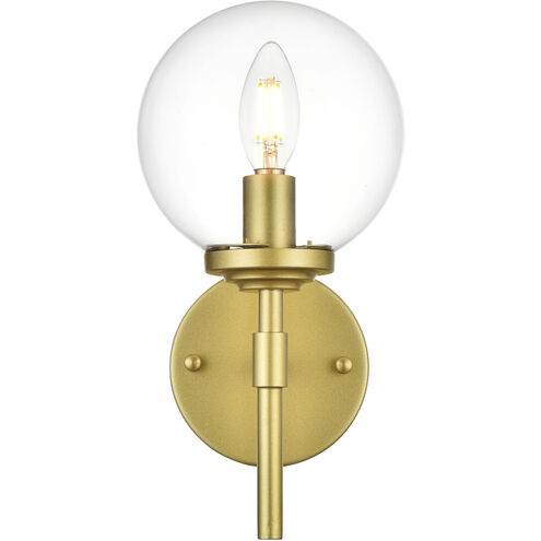 Ingrid 1 Light 6 inch Brass Bath Sconce Wall Light