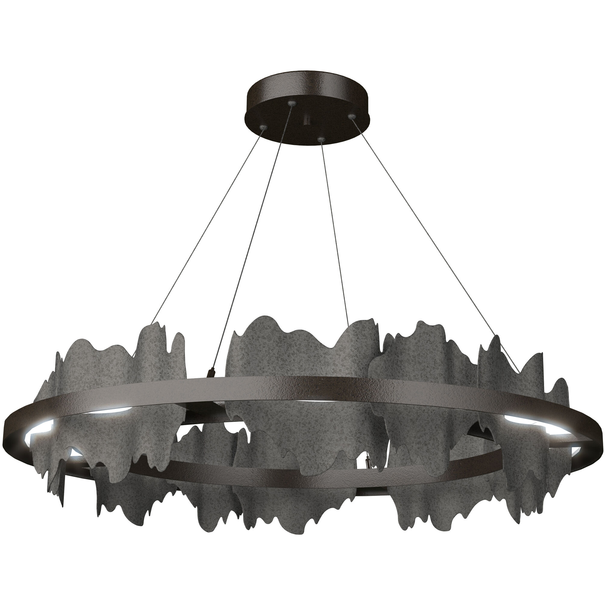 Hildene LED 38 inch Oil Rubbed Bronze and Natural Iron Pendant Ceiling Light in Oil Rubbed Bronze/Natural Iron, Circular