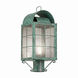 Durham 1 Light 18 inch Verde Green Post Lantern in Seedy Glass, Brass Traditions by InnovationsLighting