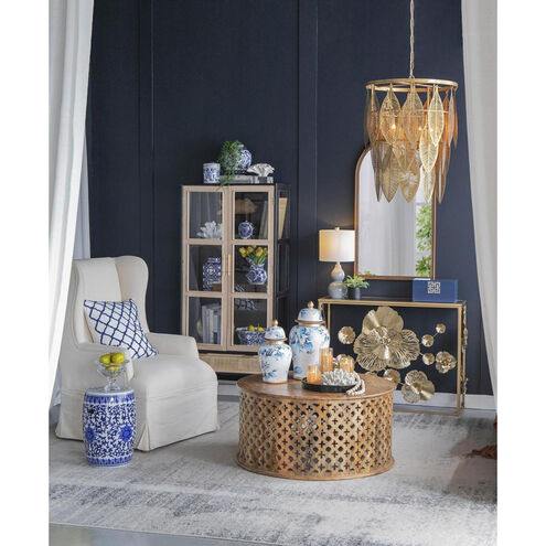 Garden 15.9 inch Blue and White Stool