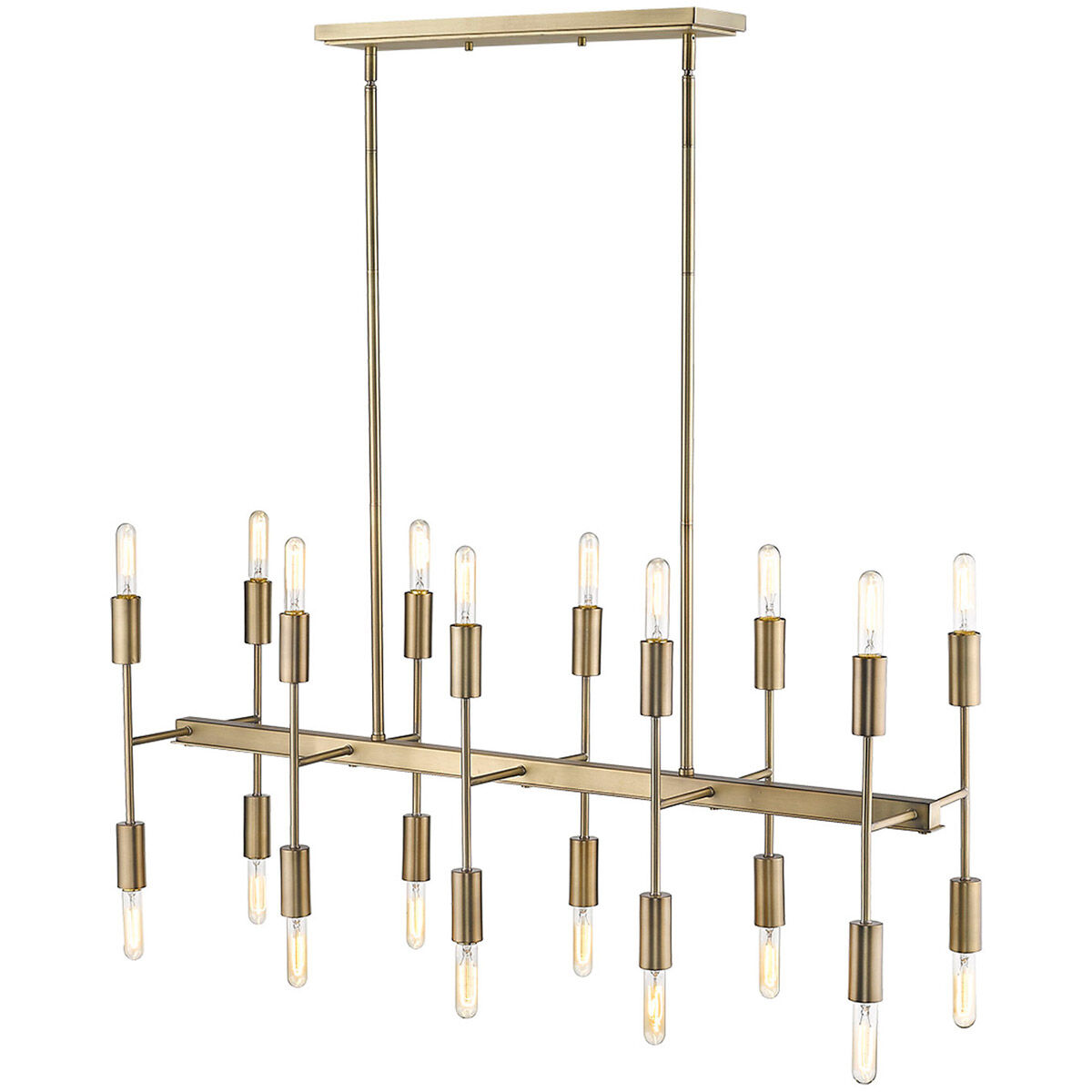 Perret 20 Light 46 inch Aged Brass Island Pendant Ceiling Light