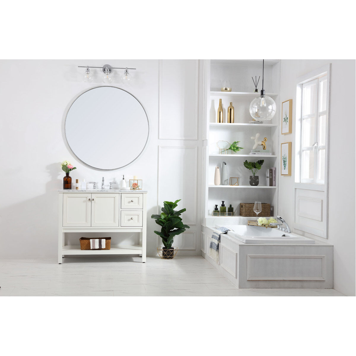 Metropolis 42 X 22 X 34 inch White Vanity Sink Set