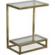 Musing 24.25 X 18 inch Brushed Brass and Clear Glass Accent Table