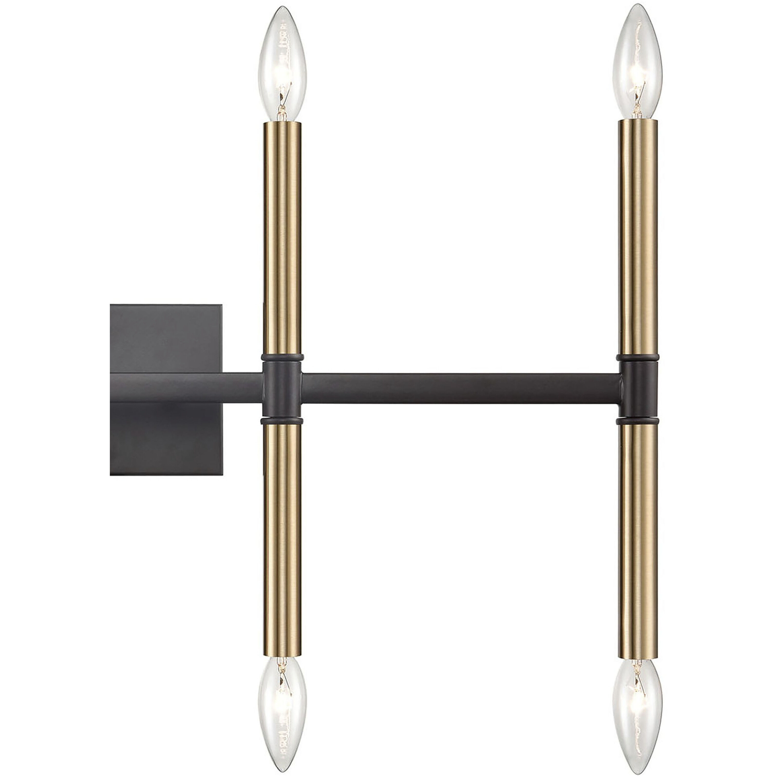 Notre Dame 8 Light 28 inch Oil Rubbed Bronze and Gold Bath Bar Wall Light