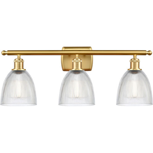 Ballston Castile LED 26 inch Satin Gold Bath Vanity Light Wall Light in Clear Glass, Ballston