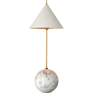 Kelly Wearstler Cleo 20.75 inch 25.00 watt Antique-Burnished Brass Accent Lamp Portable Light in White, Antique-Burnished Brass and White