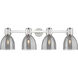 Downtown Urban Lawton Bell 4 Light 34 inch Satin Nickel Bath Vanity Light Wall Light in Light Smoke Glass
