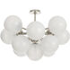 Shine 13 Light 33.75 inch Polished Nickel Flush Mount Ceiling Light in Swirl Glass