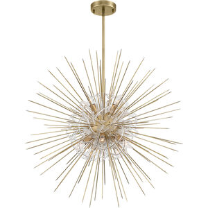 Flare 8 Light 36 inch Aged Brass with Acrylic Chandelier Ceiling Light
