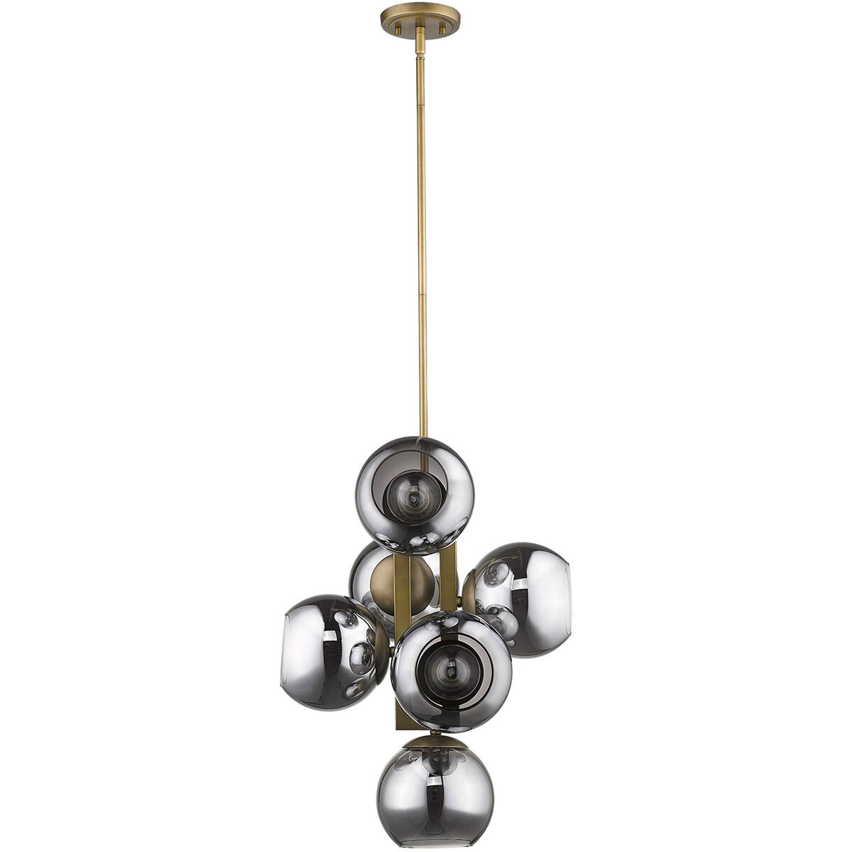 Lunette 6 Light 14 inch Aged Brass Pendant Ceiling Light