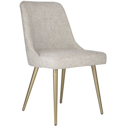 Bramwell Heathered Gray Polyester and Brushed Gold Dining Chair