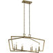Abbotswell 8 Light 13 inch Natural Brass Chandelier Linear (Single) Ceiling Light, Single