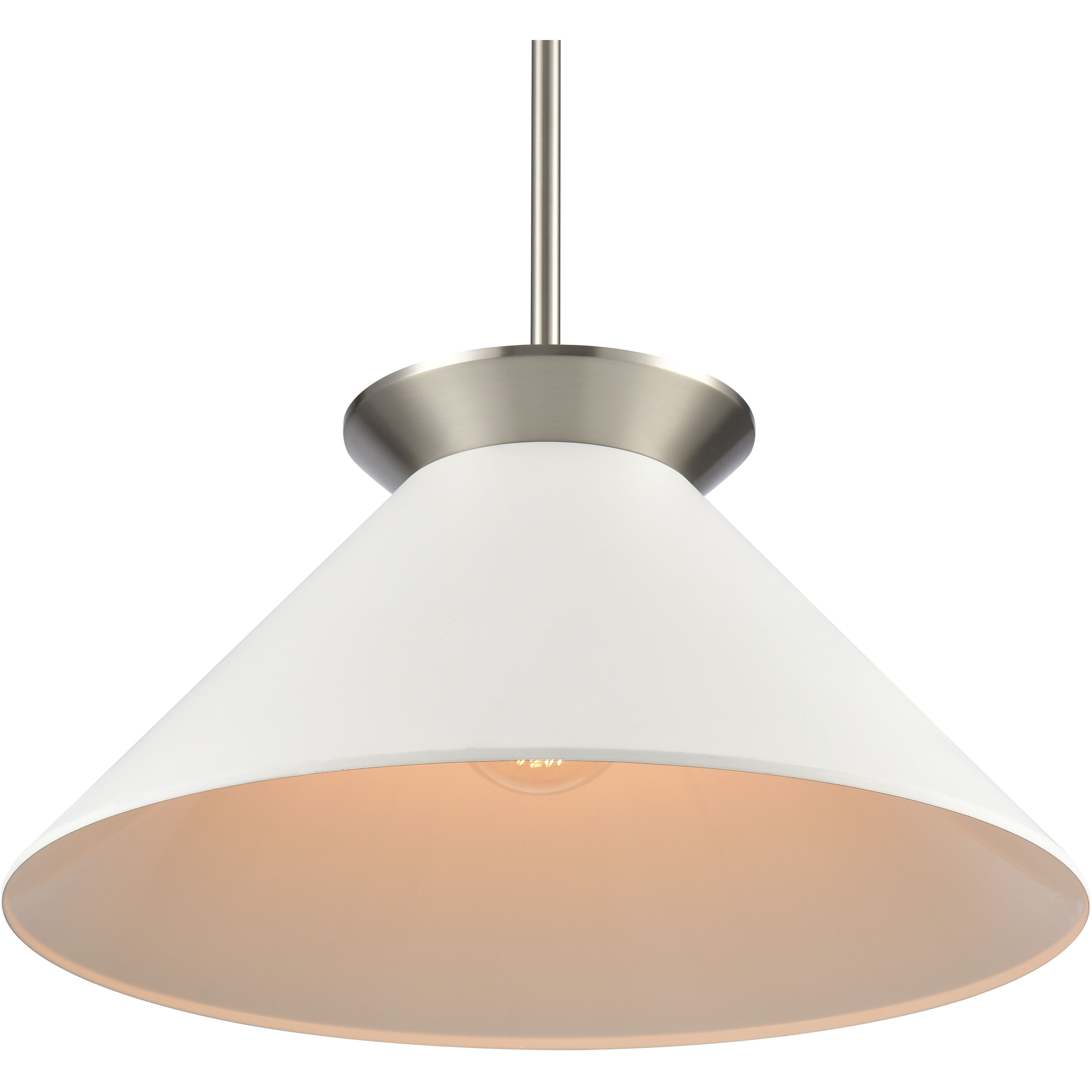 Cavendish 1 Light 20 inch Brushed Nickel with White Pendant Ceiling Light