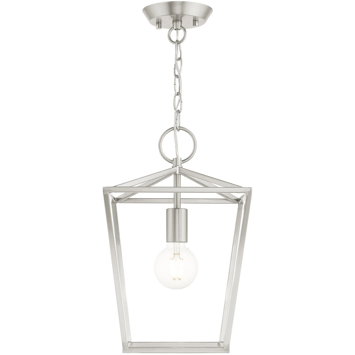 Devone 1 Light 10 inch Brushed Nickel Convertible Semi Flush/Lantern Ceiling Light