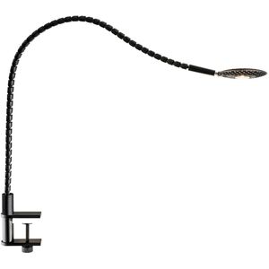 Natrix 11 inch 9.00 watt Black / Brushed Steel Clamp Lamp Portable Light, ADS360