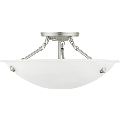 Oasis 3 Light 16 inch Brushed Nickel Semi-Flush Mount Ceiling Light