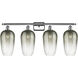 Ballston Brookhaven Flute 4 Light 37 inch Polished Chrome Bath Vanity Light Wall Light in Slate Glass