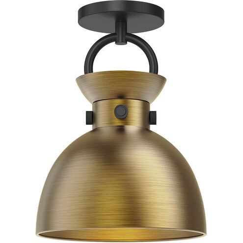 Alora Mood Waldo 1 Light 8.75 inch Matte Black and Aged Gold Semi Flush Mount Ceiling Light