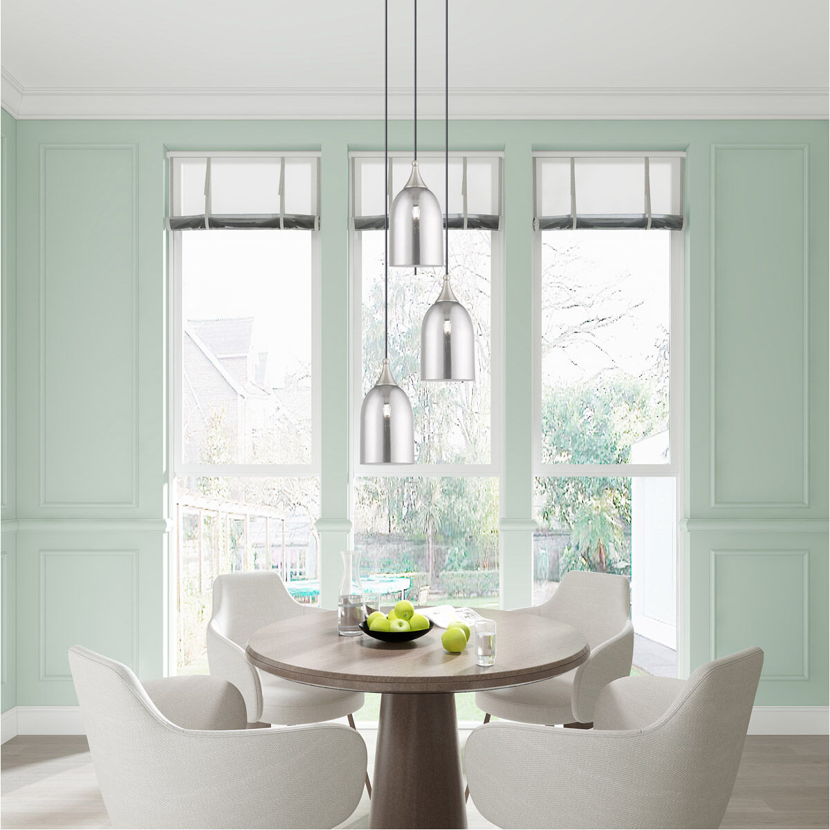 Art Glass 1 Light 6 inch Brushed Nickel Mini Pendant Ceiling Light