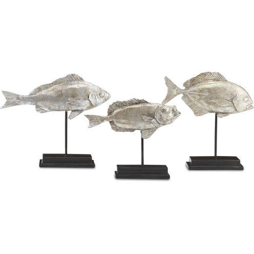 Silver Fish 13.63 X 12 inch Sculptures, Set of 3