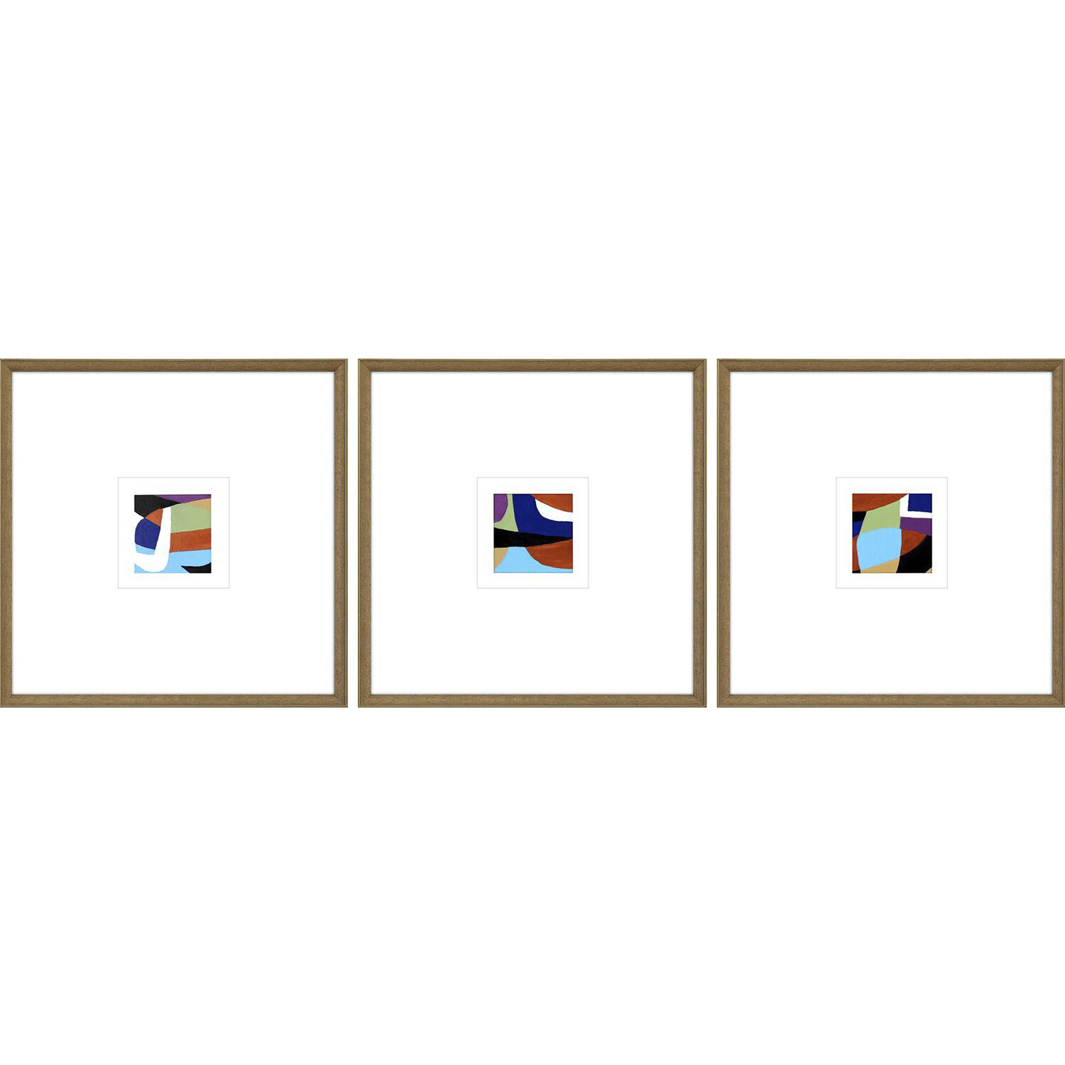 Color Squares Multi and Black and Green and Purple Framed Art, The Studio