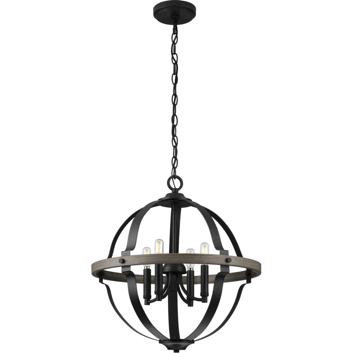 Lockhart 4 Light 19.75 inch Matte Black Foyer Pendant Ceiling Light