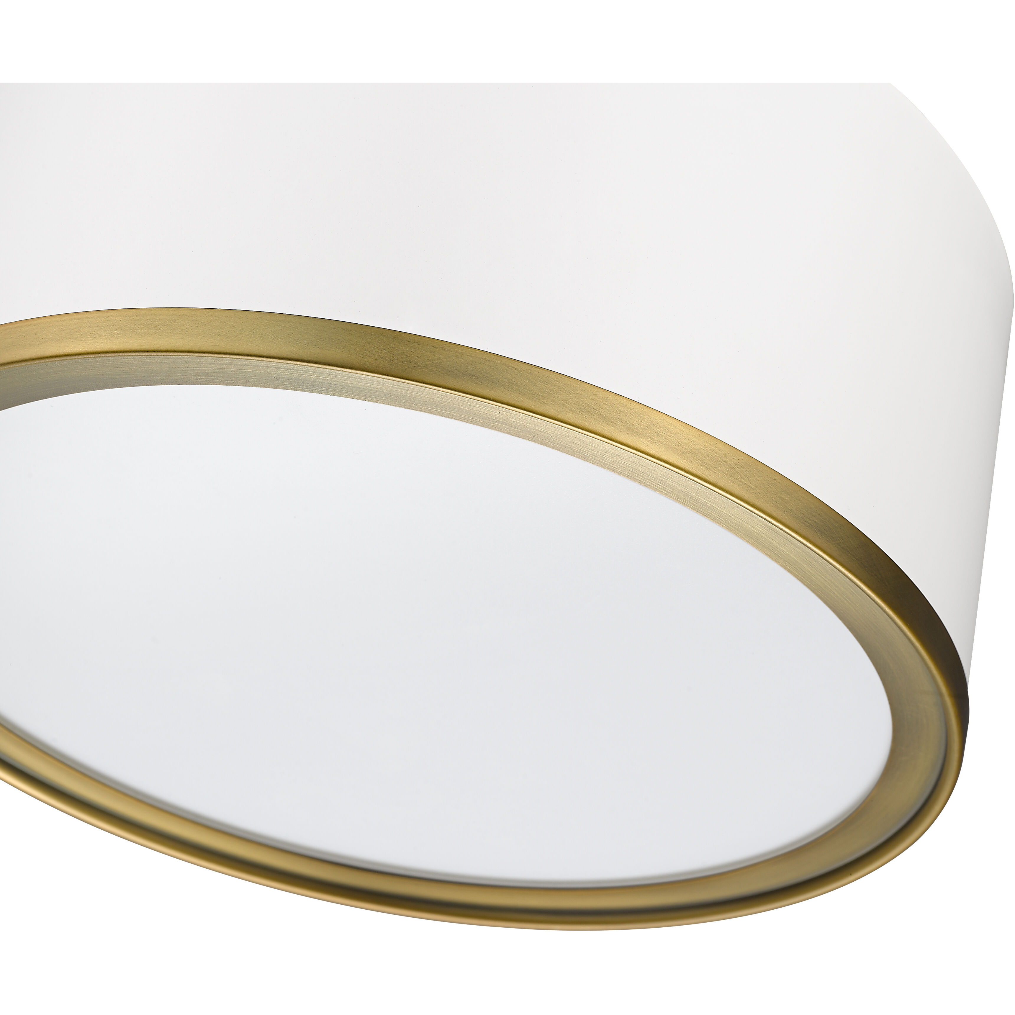Arlo 2 Light 12.25 inch Matte White and Rubbed Brass Flush Mount Ceiling Light