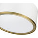 Arlo 2 Light 12.25 inch Matte White and Rubbed Brass Flush Mount Ceiling Light