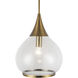 Alora Mood Hazel 1 Light 14.13 inch Aged Gold/Clear Glass Pendant Ceiling Light