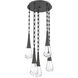 Raindrop LED 18.8 inch Matte Black Multi-Pendant Ceiling Light in 3000K LED, Rectangular Chain