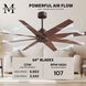 Atlas Ariella 64 inch Textured Bronze with Walnut Tone Blades Ceiling Fan