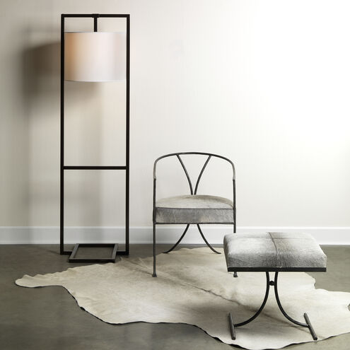 Kai Grey Hide & Black Hand Forged Iron Chair