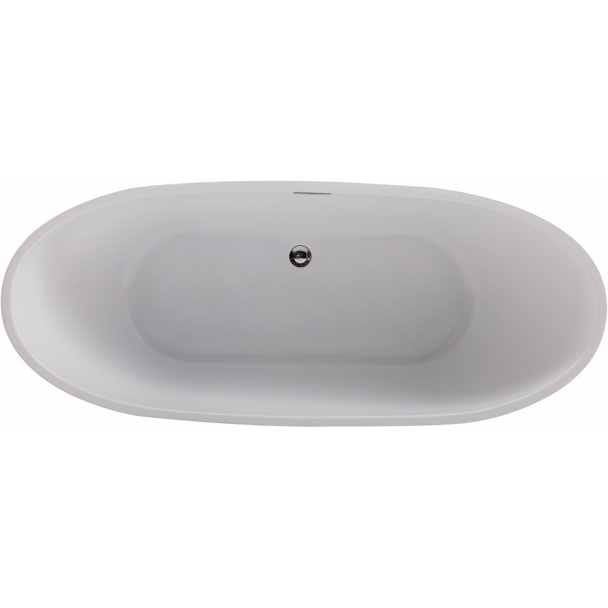 Ines Glossy White and Chrome Bathtub