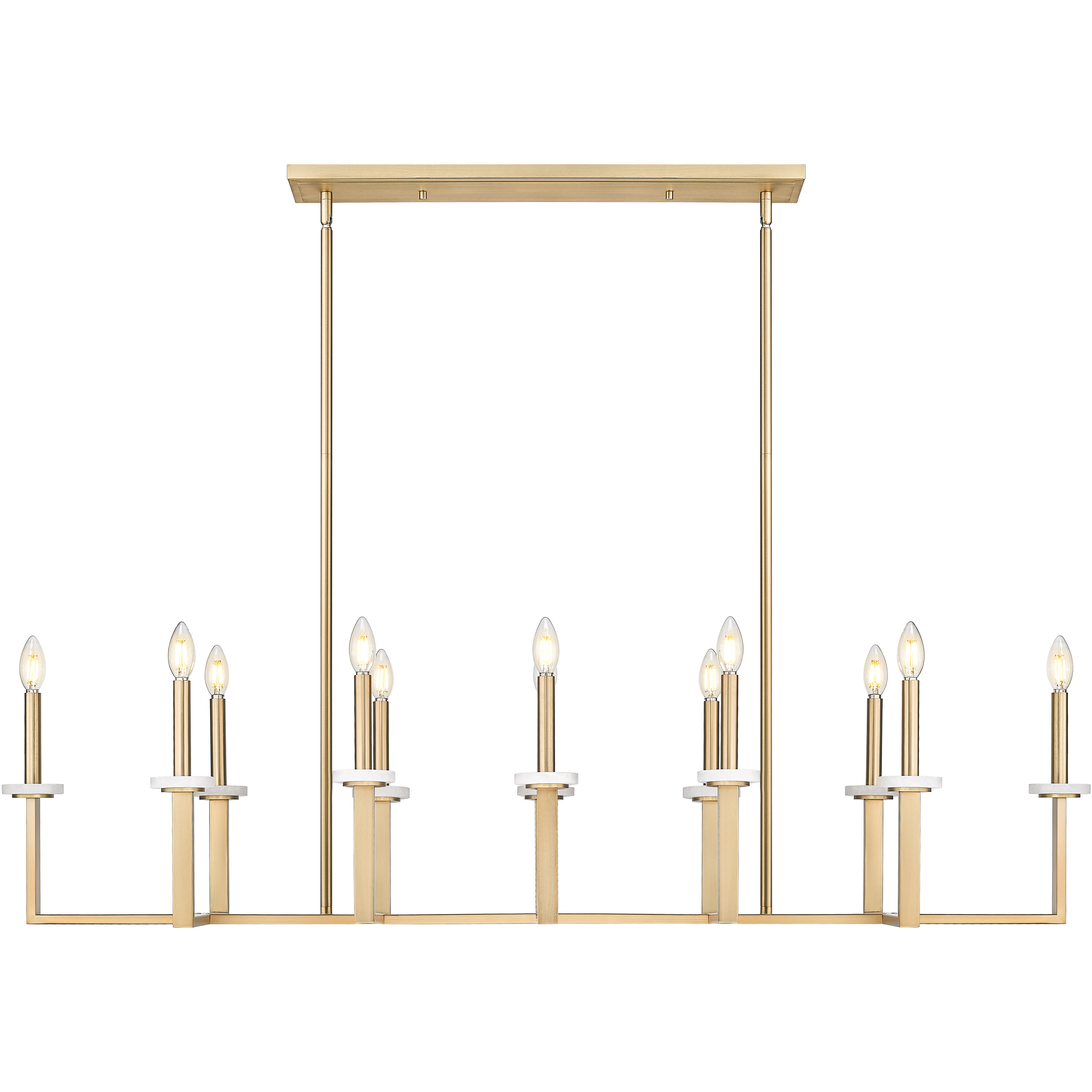 Gaultier 12 Light 56.75 inch Mondern Gold Linear Chandelier Ceiling Light in Modern Gold