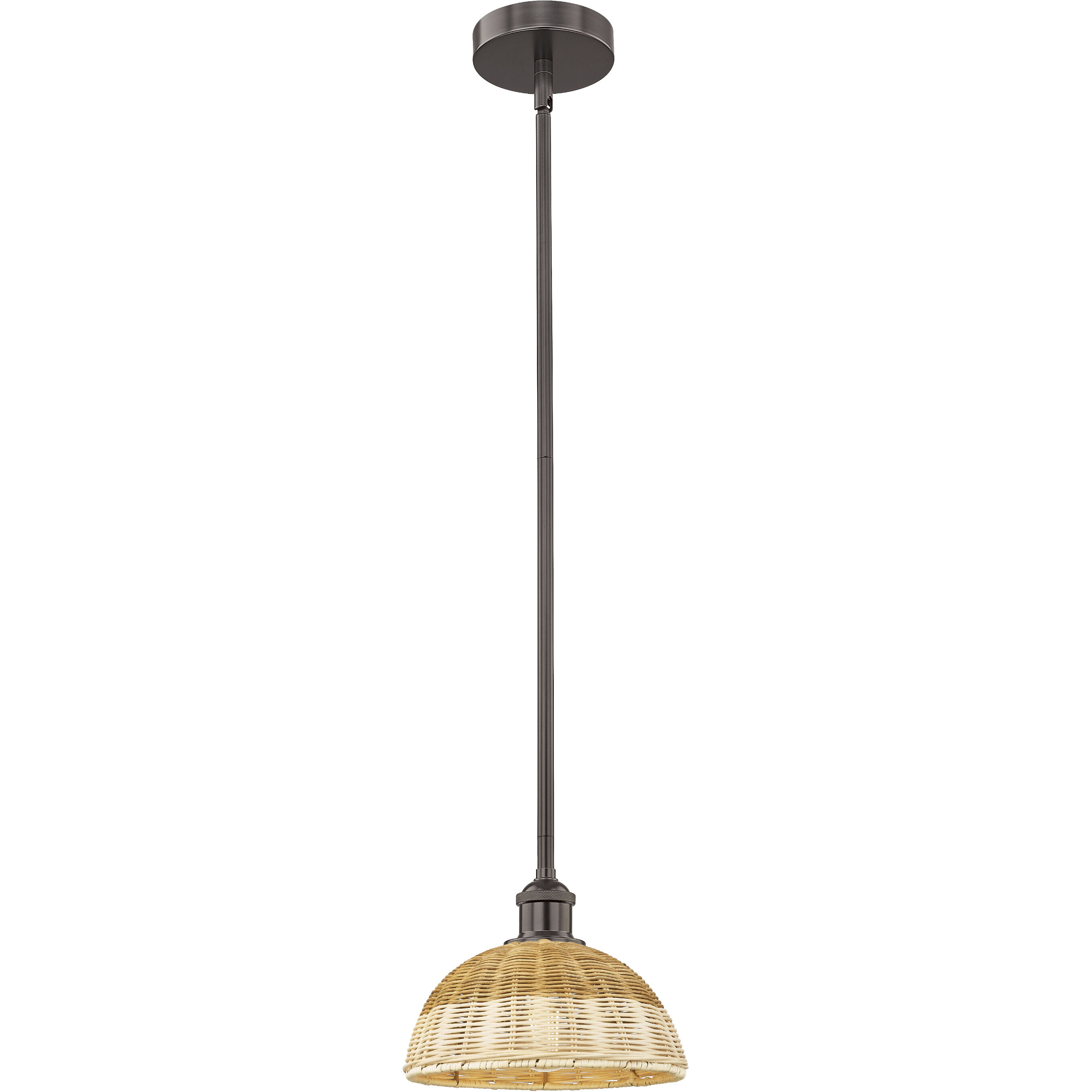 Edison Bristol Natural II 1 Light 9 inch Oil Rubbed Bronze Mini Pendant Ceiling Light