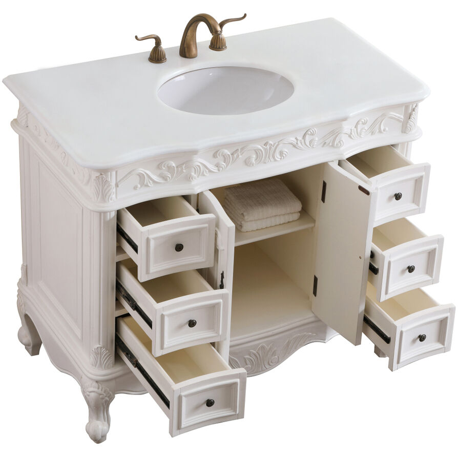 Oakland 42 X 22 X 36 inch Antique White Vanity Sink Set