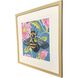 Bee on Wall / Dragonfly on Wall Pink and Green and Turquoise and Yellow Framed Art, Propac