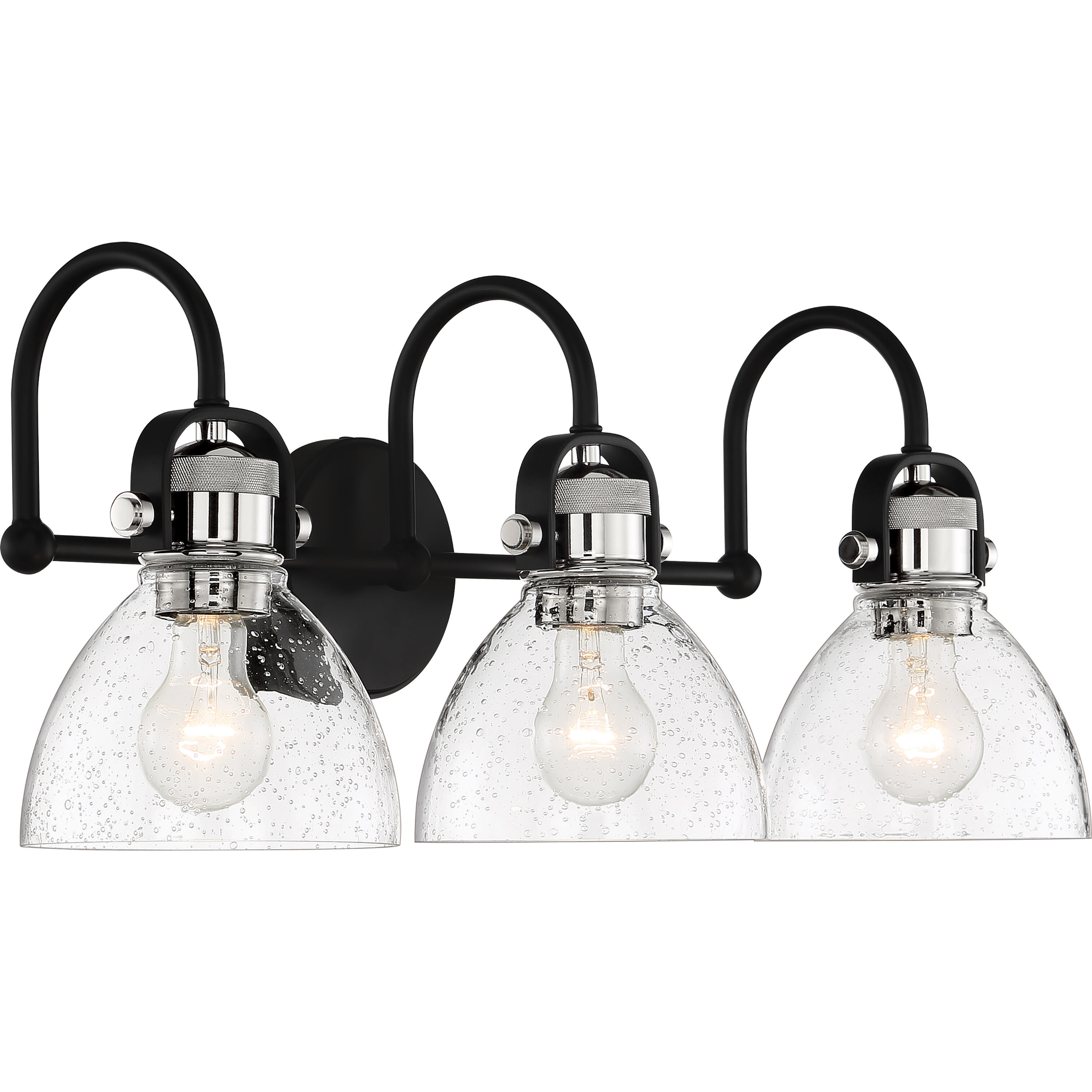 Monico 3 Light 26 inch Coal/Polished Nickel Bath Light Wall Light