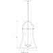 Belle 4 Light 14 inch Chateau Linen Pendant Ceiling Light