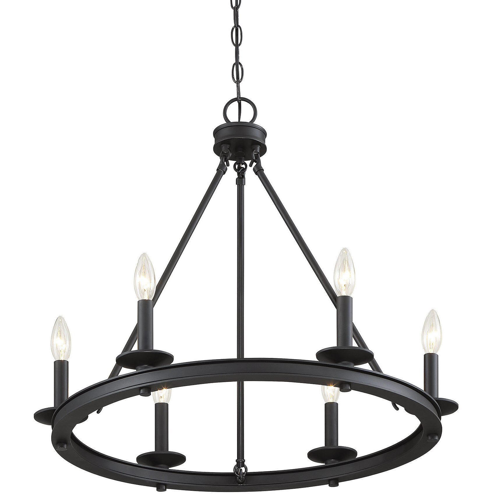 Middleton 6 Light 25 inch Matte Black Chandelier Ceiling Light, Essentials