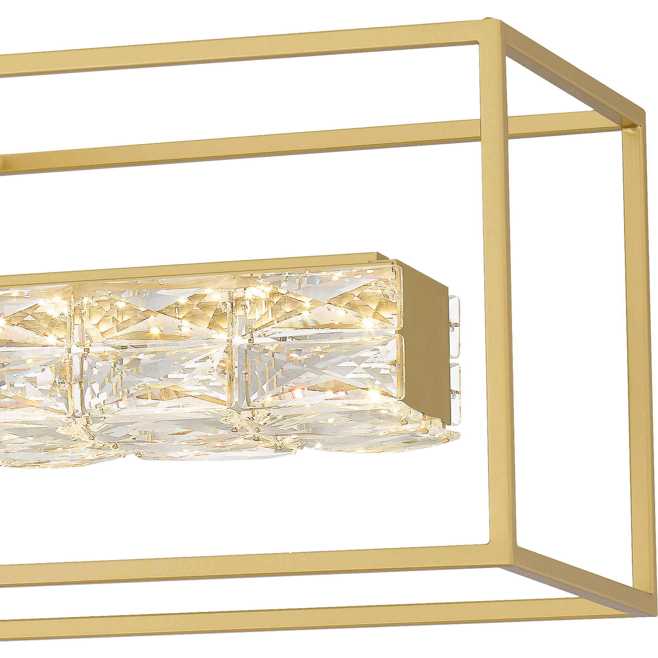 Dazzle LED 36 inch Soft Gold Linear Chandelier Ceiling Light