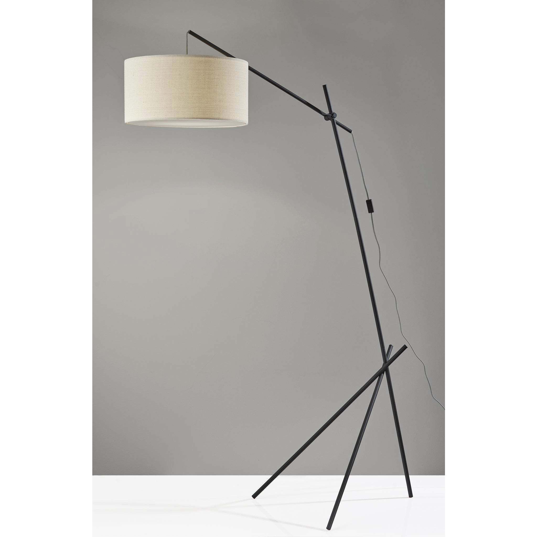 Varick 73 inch 100 watt Black Arc Floor Lamp Portable Light