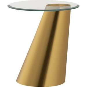 Cone 18 X 17 inch Brass with Clear Accent Table